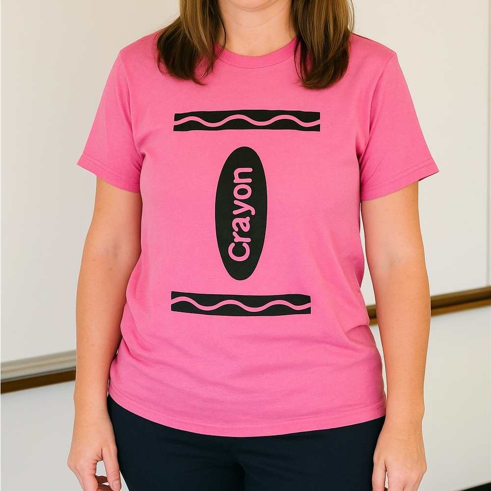Pink Crayon Graphic Shirt